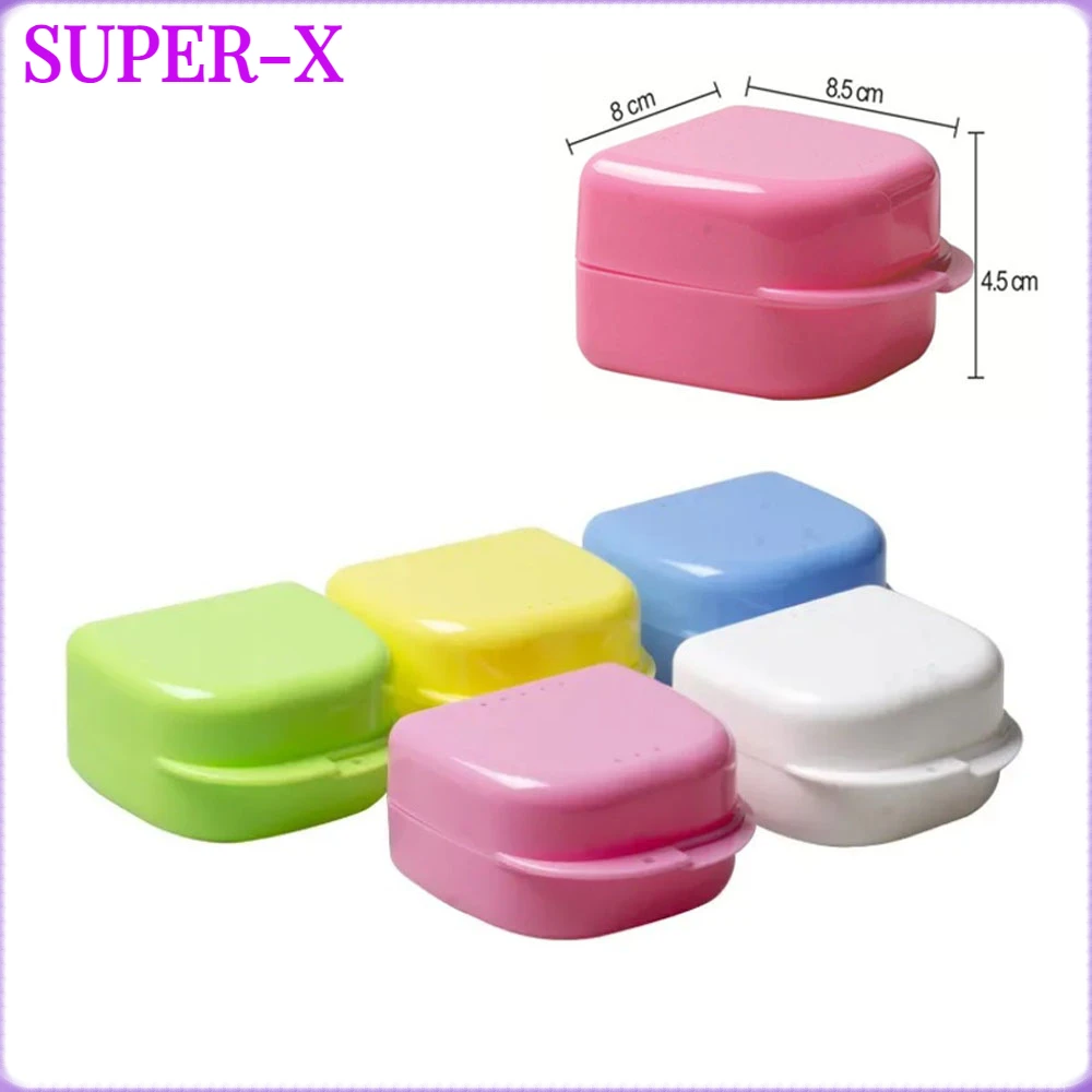 

20pcs Denture Tray Box Dental Orthodontic Braces Retainer Case Denture Tray Box Dental Denture Box False Teeth Protective Case