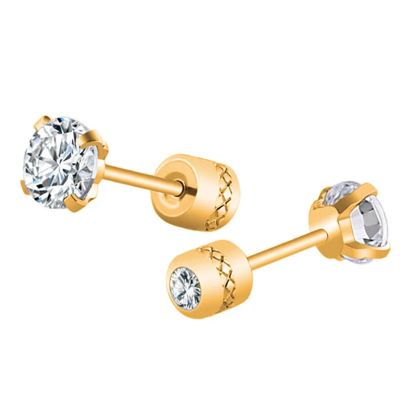2 Stuks Medische Rvs Kristallen Stud Oorbellen Schroeven Piercing Tragus Kraakbeen Oorstekers Oorbellen Voor Mannen Vrouwen Sieraden