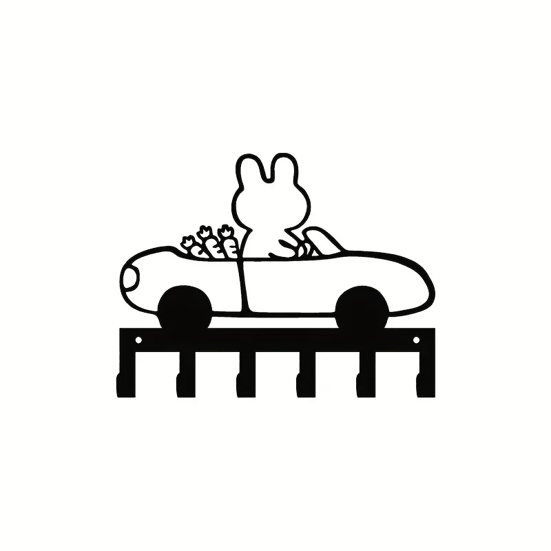CIFBUY Rabbit Driving Convertible Iron Wall Hooks Metal Hanger For Bedroom Living Room Office Home Decor Organizer Gift