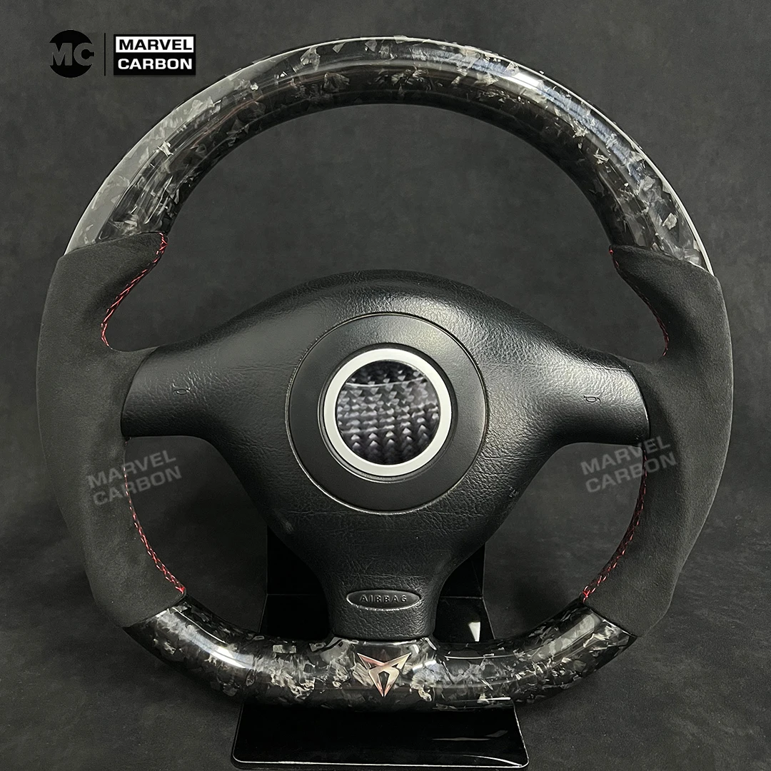 For VW Volkswagen Golf 4 Mk4 GTI 1997-2003 Carbon Fiber Leather Half Punch Steering Wheel Customized No Airbag