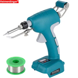 18V Temperature Adjustable Cordless Automatic Tin Feeding Repair Electric Soldering Gun, Compatible Makita Heimerdinger Battery