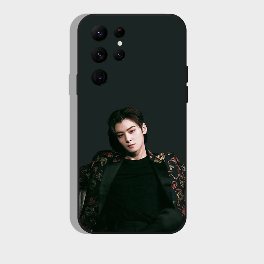 Kpop Cha EunWoo Phone Case for SamsungS23,S22,S21,S20 Ultra Pro S10,S30Plus,20 Ultra Black Cover