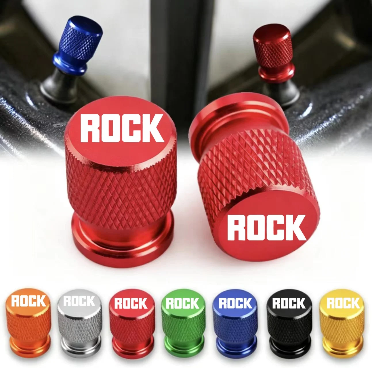 Latest Motorcycle Tire Valve Stem Cap Rock Series Compatible Black ABS Plastic Motorcycle Valve Caps for Tubeless Tires