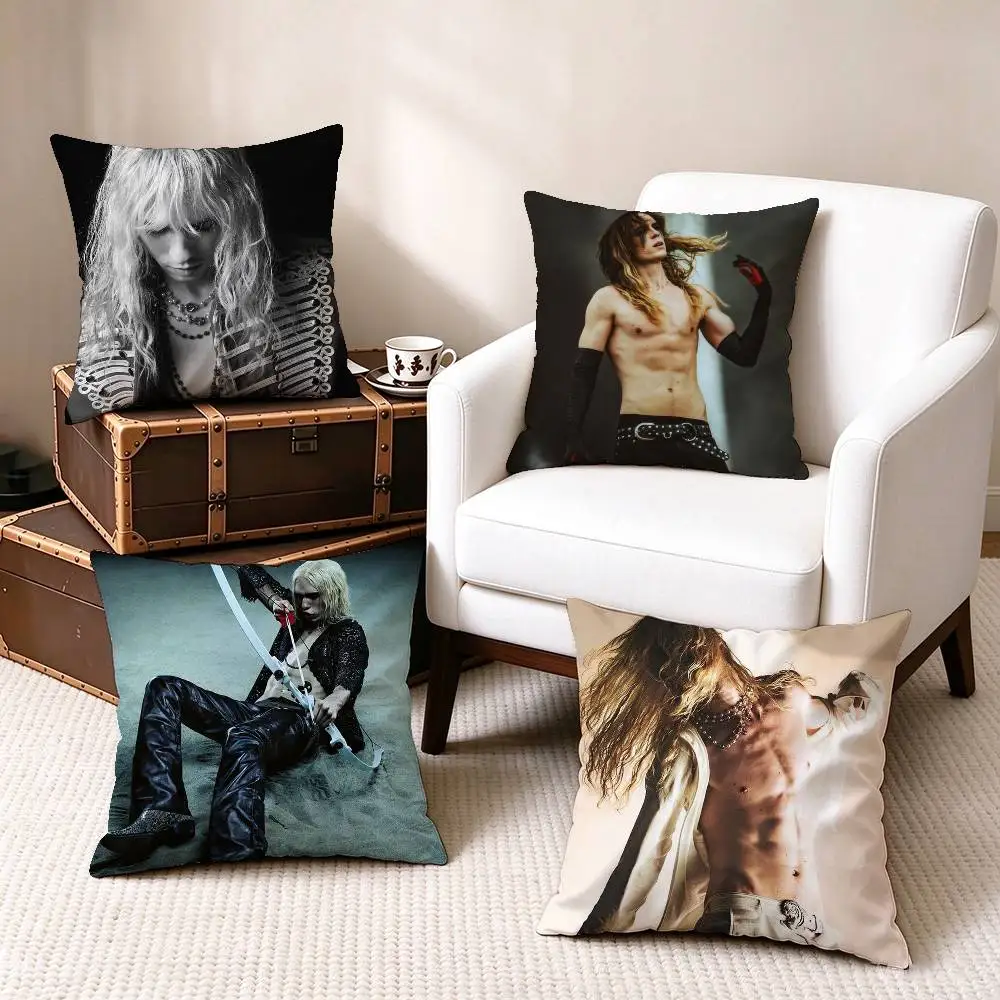 2hollis H-Hyperpop Rage Rap  Square Double-Sided printed Pillow Case Bedroom Bedside Pillow Sofa Cushion Cover