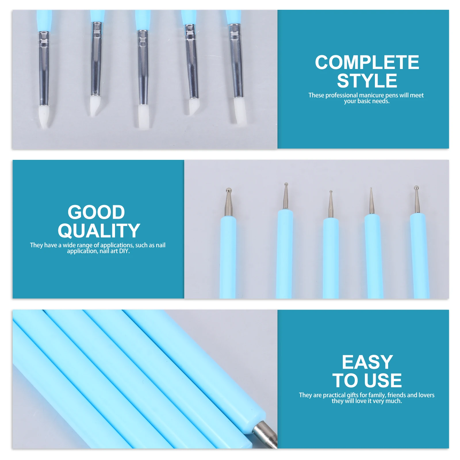 

Acrylic Nail Art Tools Gel Pen Set Drill Manicure Supplies Reusable Silicone Dotting Baby Practical Gift