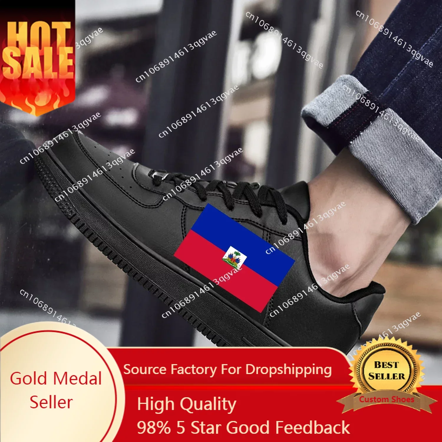 

Haitian Flag AF Basketball Mens Womens Sports Running High Quality Flats Force Sneakers Lace Up Mesh Customized Made Shoe DIY