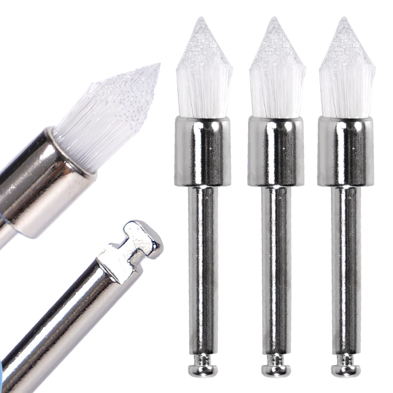 50pcs Dental Polishing Brush Prophy Brushes Nylon Bristle Rubber Flat Polisher Oral Cleaning Teeth Whitening Accessories