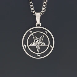 Sheep Head Five-pointed Star-shaped Church Seal Signet Sterling Silver Pendant