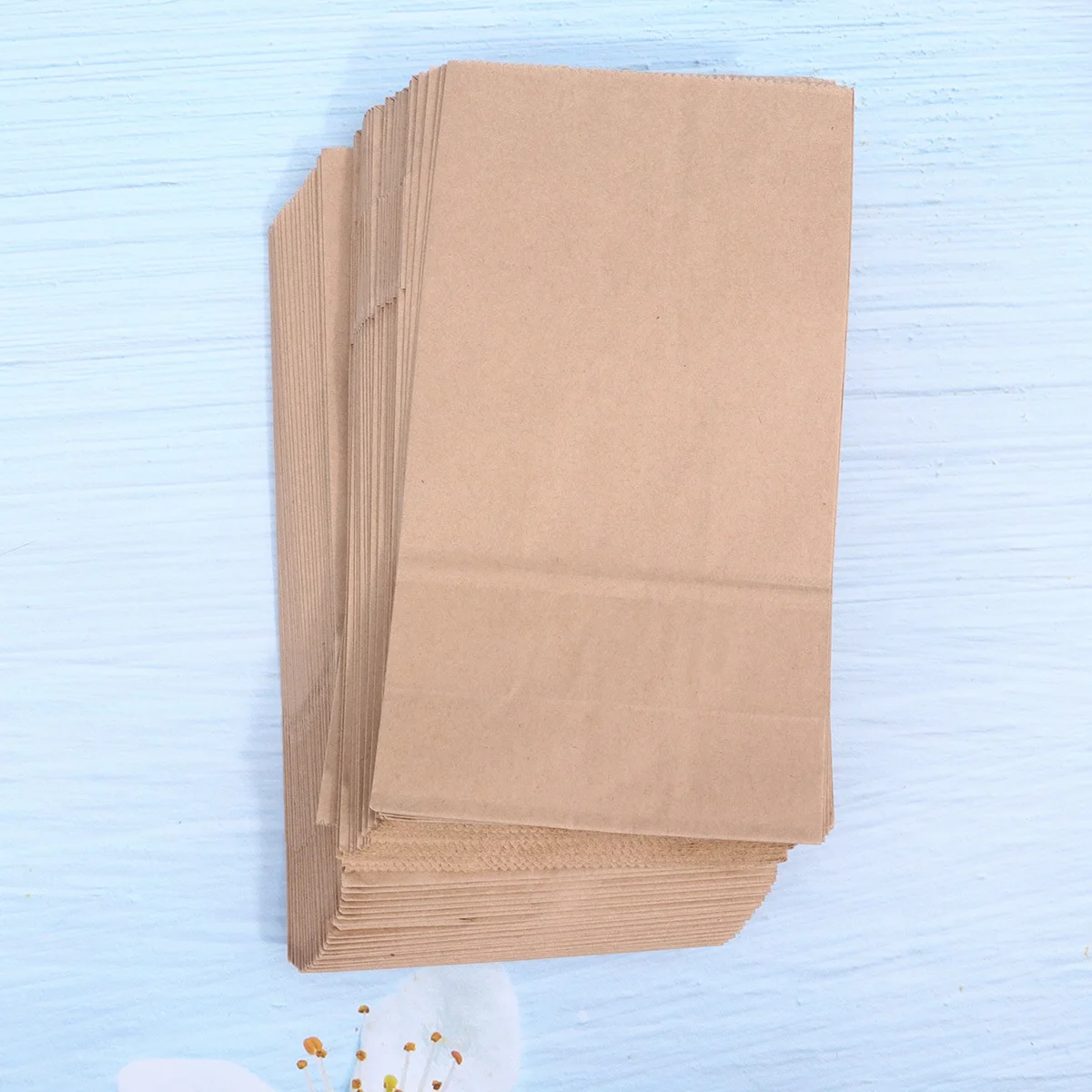 100 Pcs Kraft Paper Food Pouch Container Takeaway Packing Bag Square Bottom Packaging