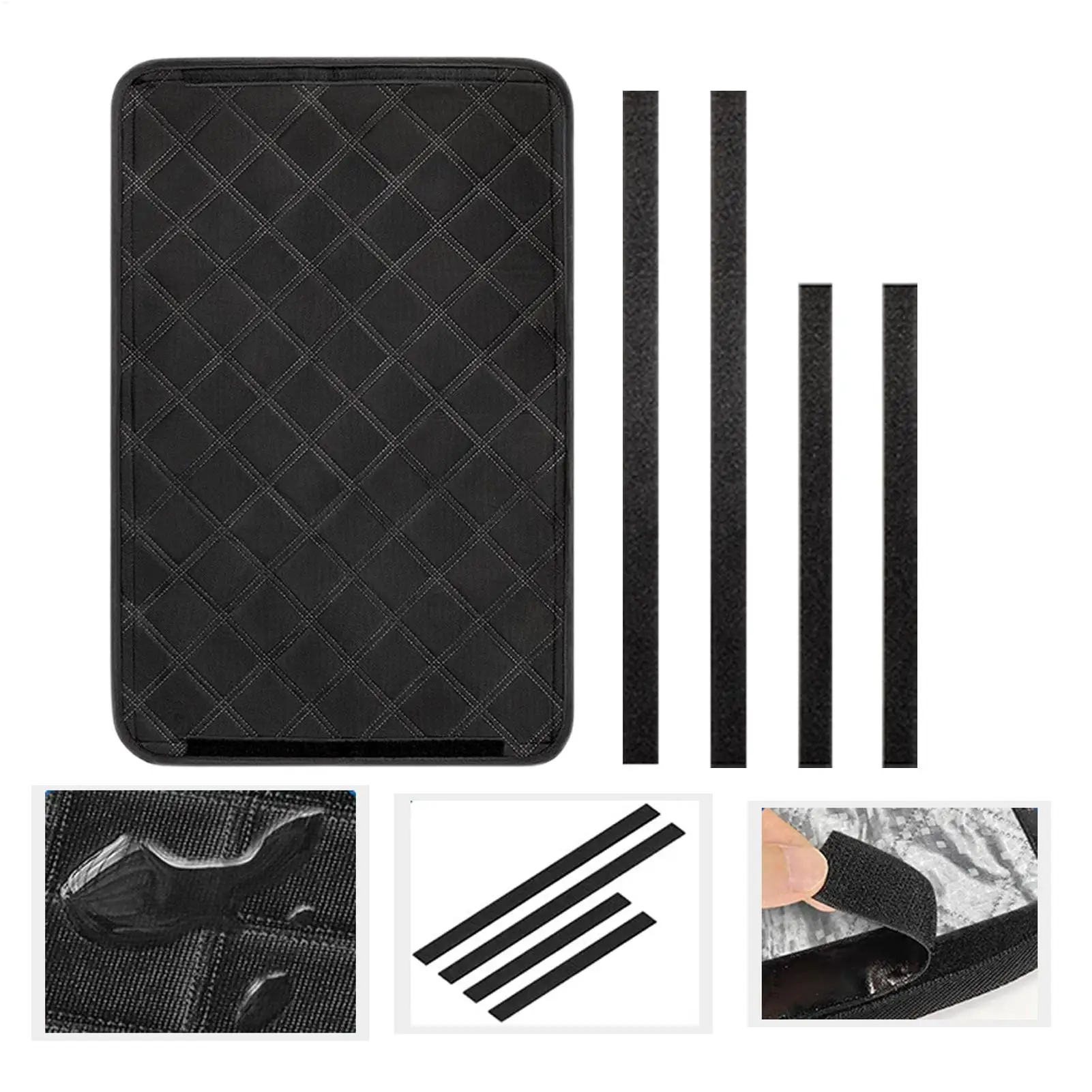 RV Door Shade Cover RV Windshield Sun Barrier Foldable RV Sun Block Windshield Cover Hook&Loop RV Windshield Blinds Shade For UV