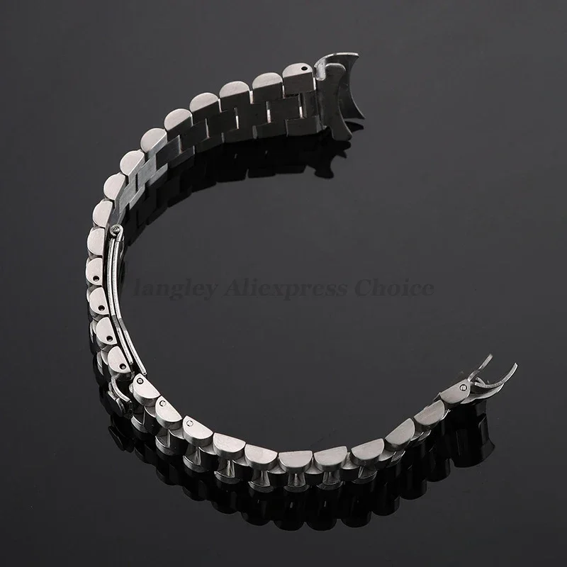17mm 20mm Stainless Steel Strap for Rolex Watch Band for Oyster Bracelet Curved End Metal Belt Men Watch Replacement Wristband