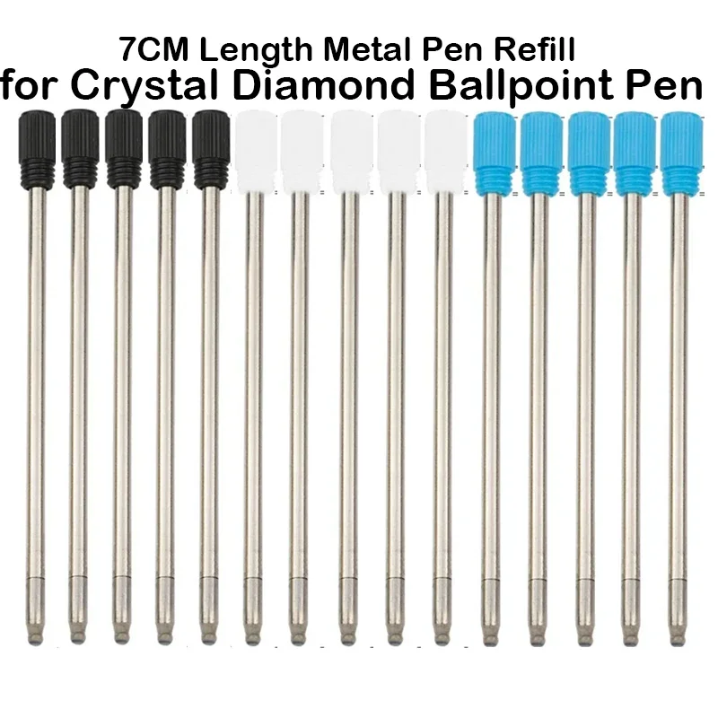 5/10/20/50 PCS 7cm Length Metal Pen Refill for Crystal Diamond Ballpoint Pen Cartridge Core Stationary Office School Supplies