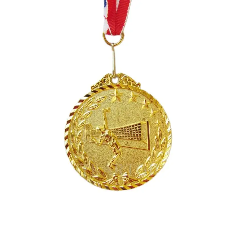 Producer with ribbon 60mm Sport basketball die struck gold medals High Quality College Design Style Bootstrap a medals Of Honor