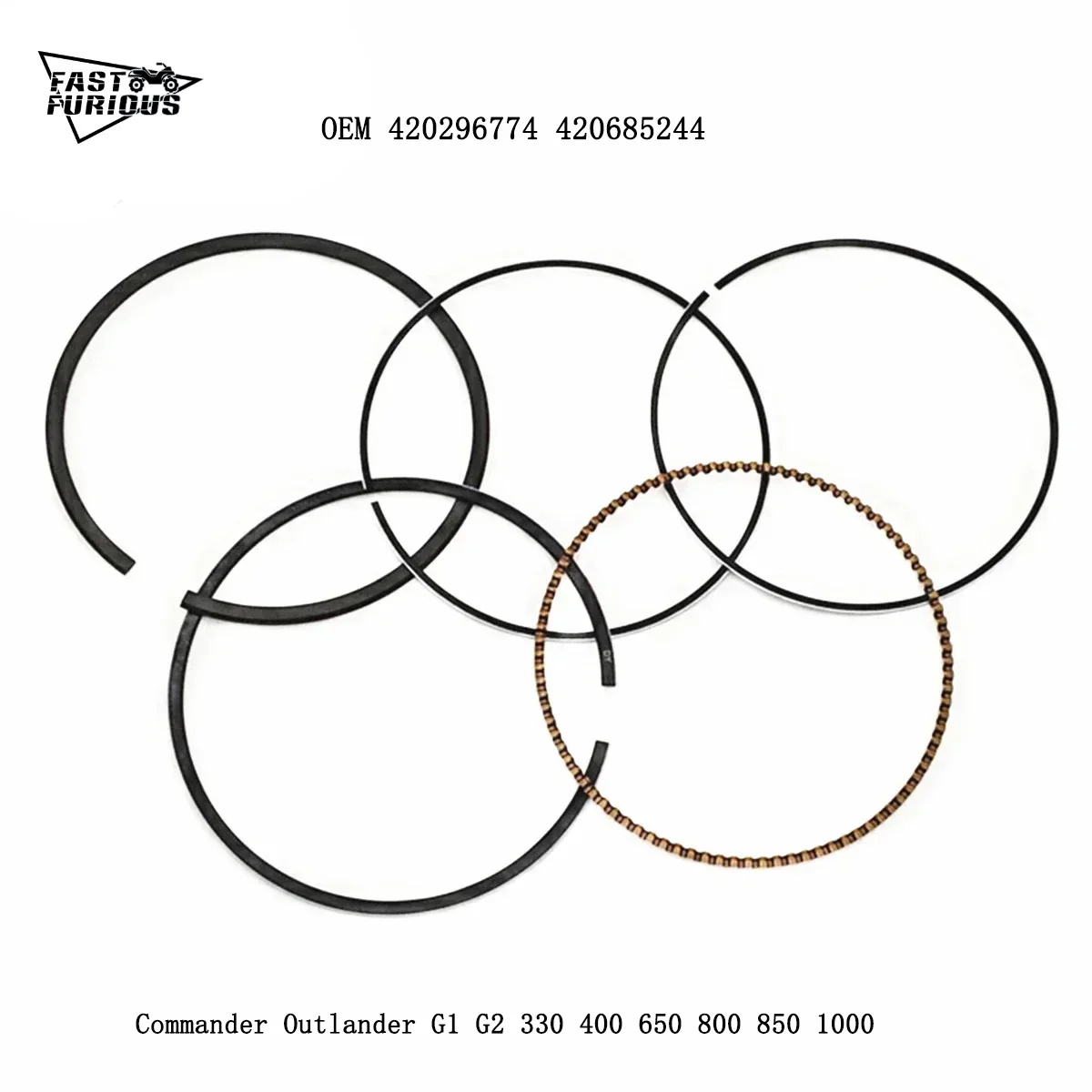 

Piston Ring Set for BRP 420296774 420685244 Commander Outlander G1 G2 330 400 650 800 850 1000 Lynx Ski-Doo V-800 1200