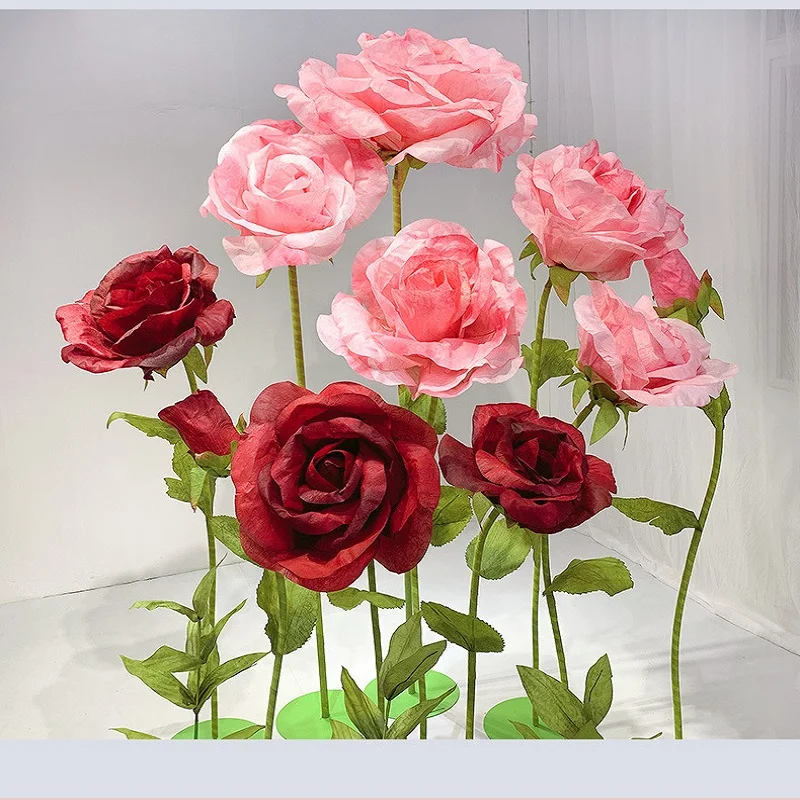 Imagem -03 - Fibra Impermeável Artificial Flower Stand Grupo Home Decor Simulação de Flores Festa de Natal Shopping Decoração do Casamento 5-9 Pcs