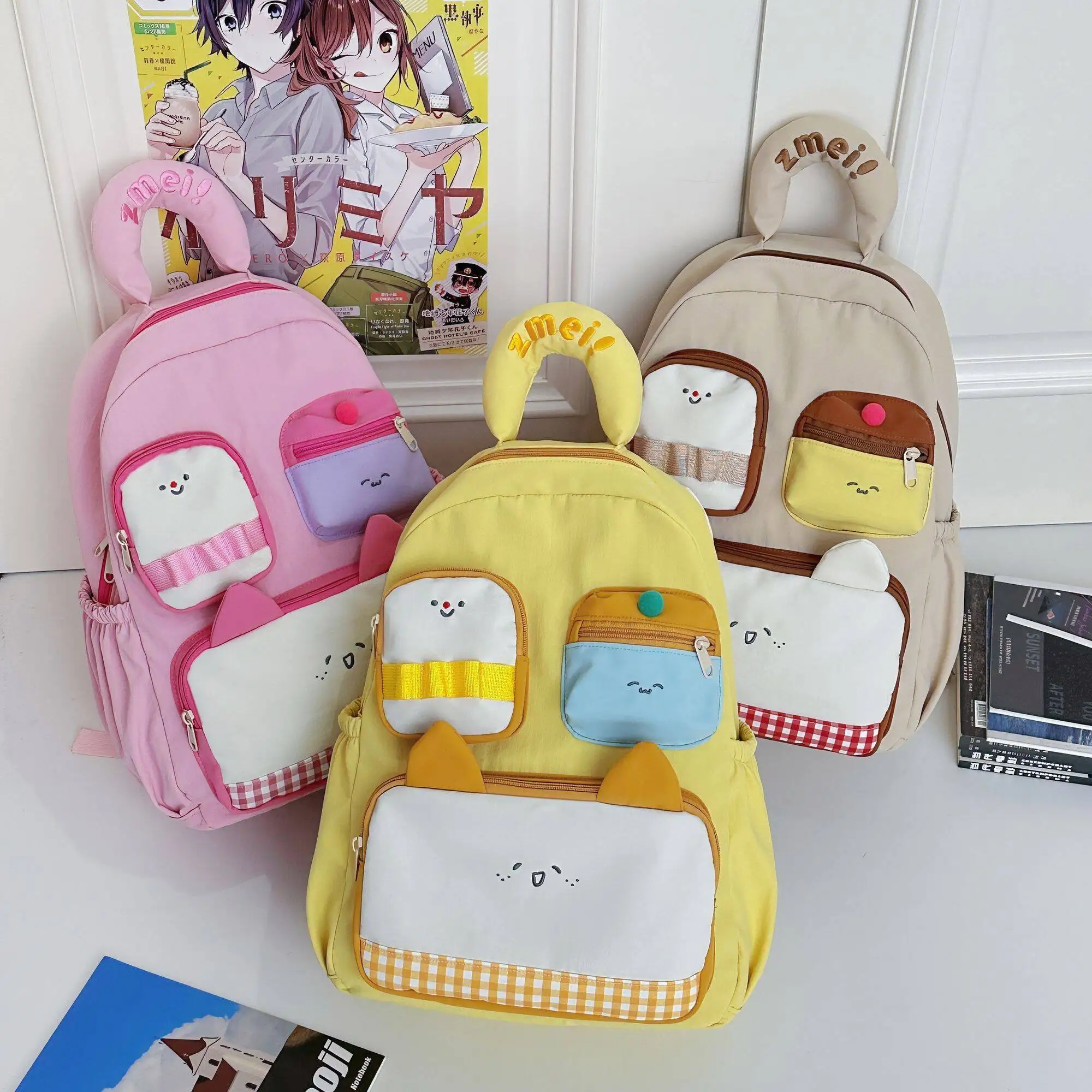 2026 New Large-Capacity Cartoon Girl Backpack Color-Contrast Cute School Bag For Middle High School, And College Students