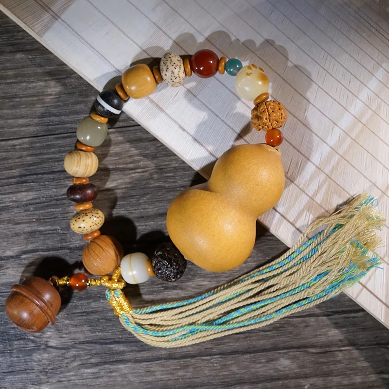 Creative Fortune Blessing Eighteen Seed Multi Treasure Chinese Style Handheld Handwoven Tassel Cultural Jewelry Holiday Gift