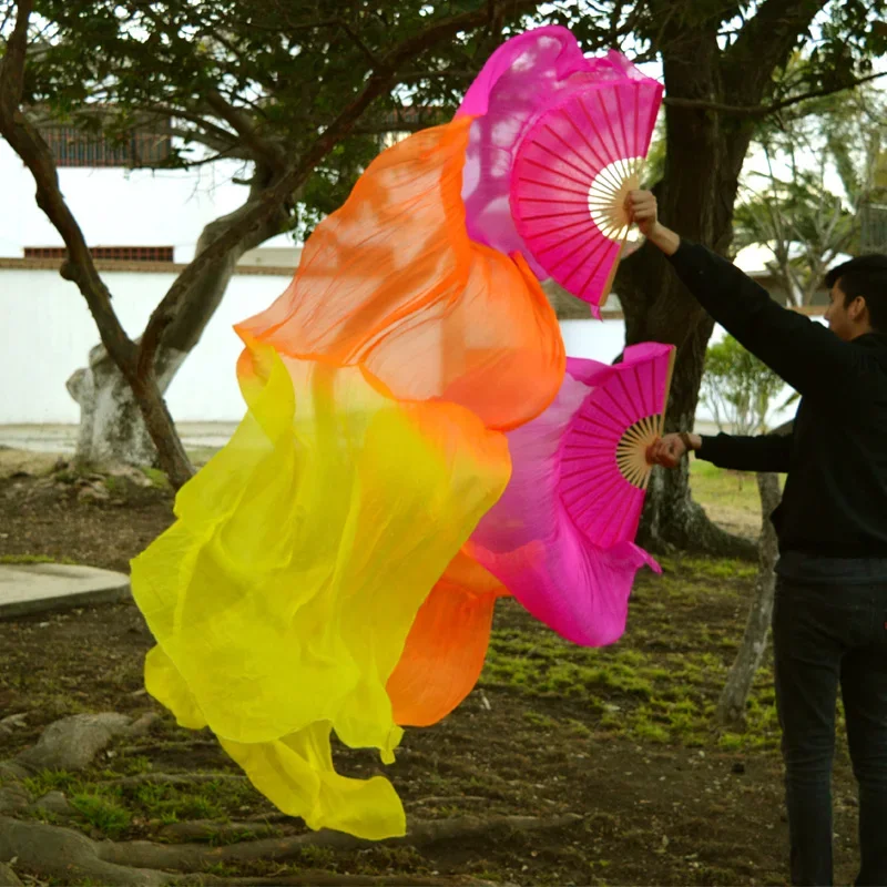 Фанаты танца живота из 100% натурального шелка/вискозы, с левой и правой рукой, 150/180 х90 см