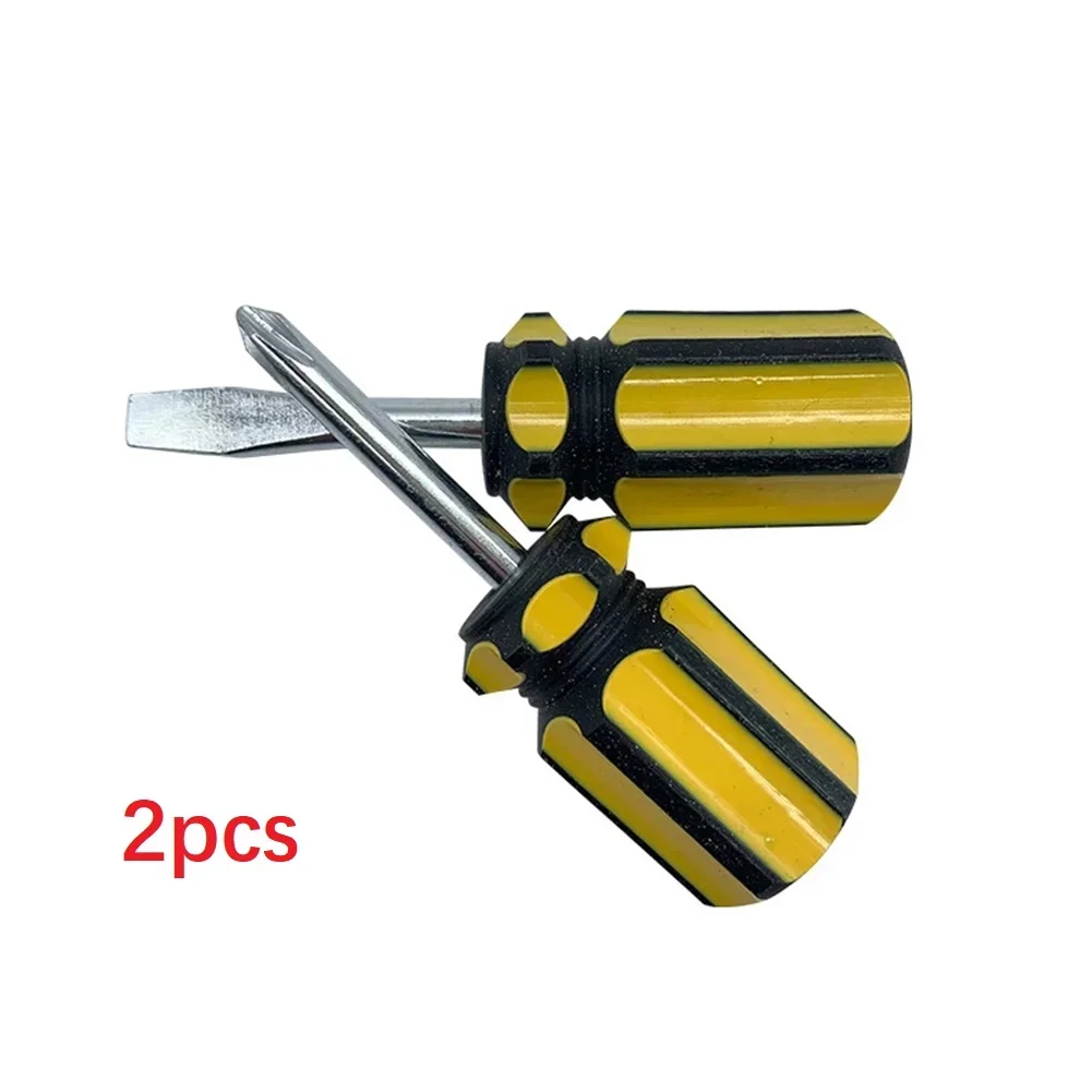 Brand New Limited Spaces Screwdriver Cross Word PVC Material Repairment Single Use Slotted YellowSilver
