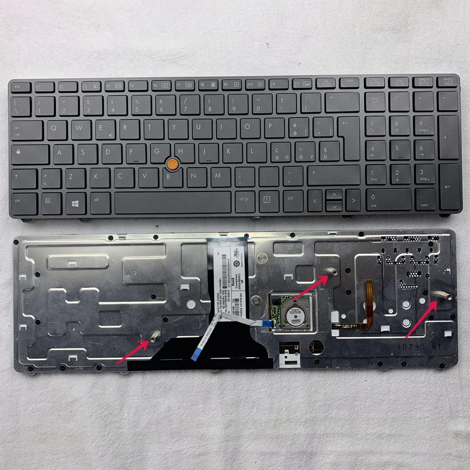 

Italy Backlit Laptop Keyboard For Hp Elitebook 8760w 8770w With Point IT Layout