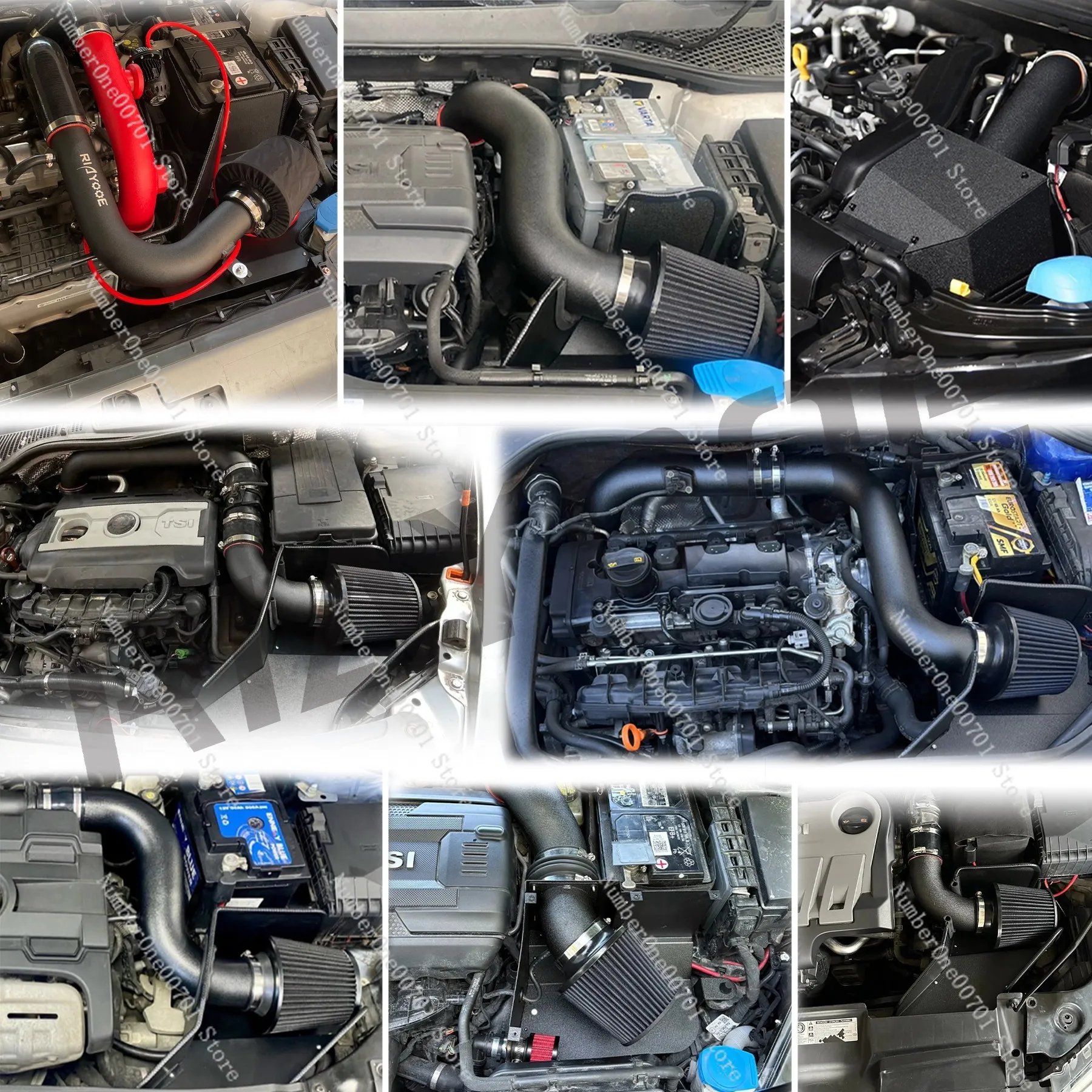 Performance Cold Air Intake Kit for SEAT EA211 EA888 1.8/2.0 TSI, Induction Kit with Heat Shield, Upgrade