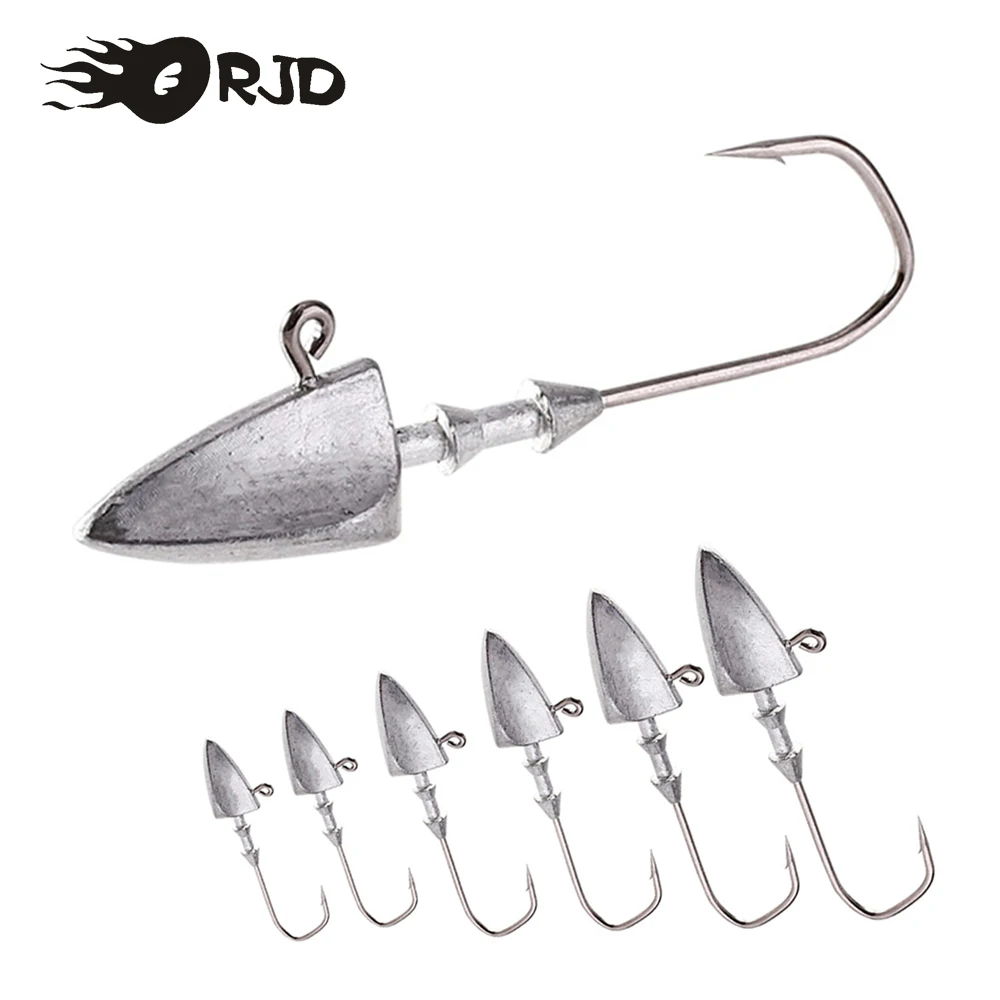 ORJD Crank Hooks 3.5g 5g 7g 10g 20g Lead Jig Head Soft Bait Tackle Hook Head Jig Lure Hard Bait Soft Worm Jig Hook For Fishing