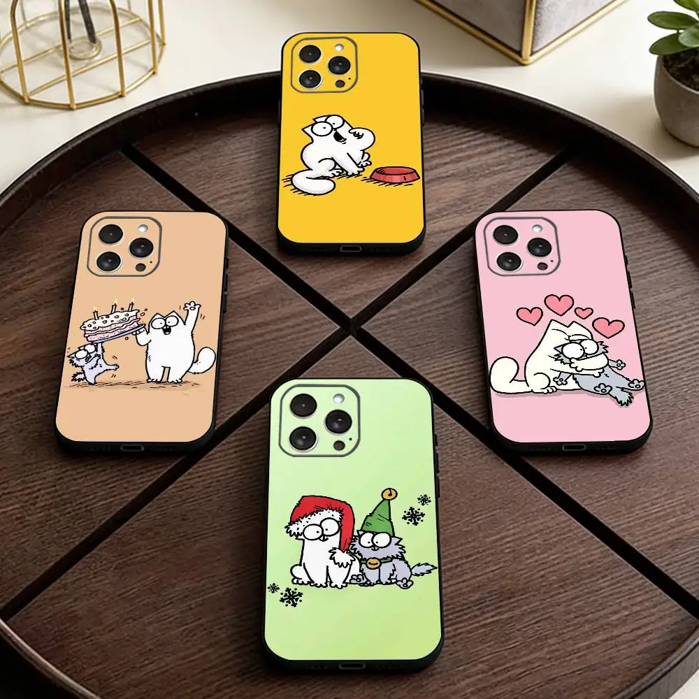 

Simons And C-Cats Phone Case For iPhone 17,16,15,14,13,12,11 Plus,Pro Max,XS,Soft Silicone Black Cover