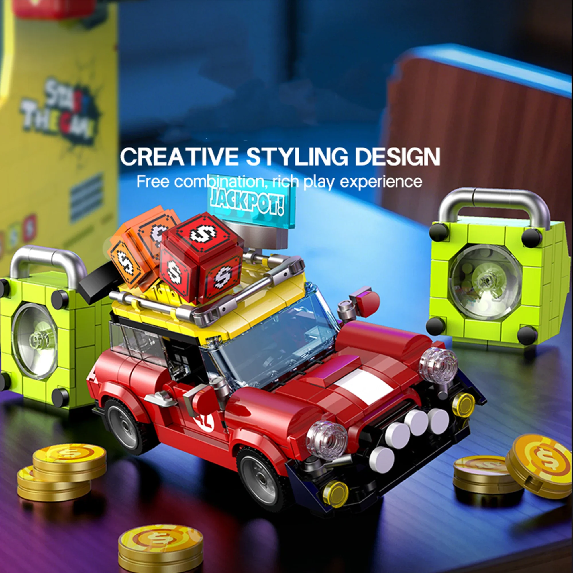 MOC Electric Gaming Fruit Arcade Building Blocks Trend Style Machine Fruit Shake Game Console Bricks Idea Toys For Adults Gifts