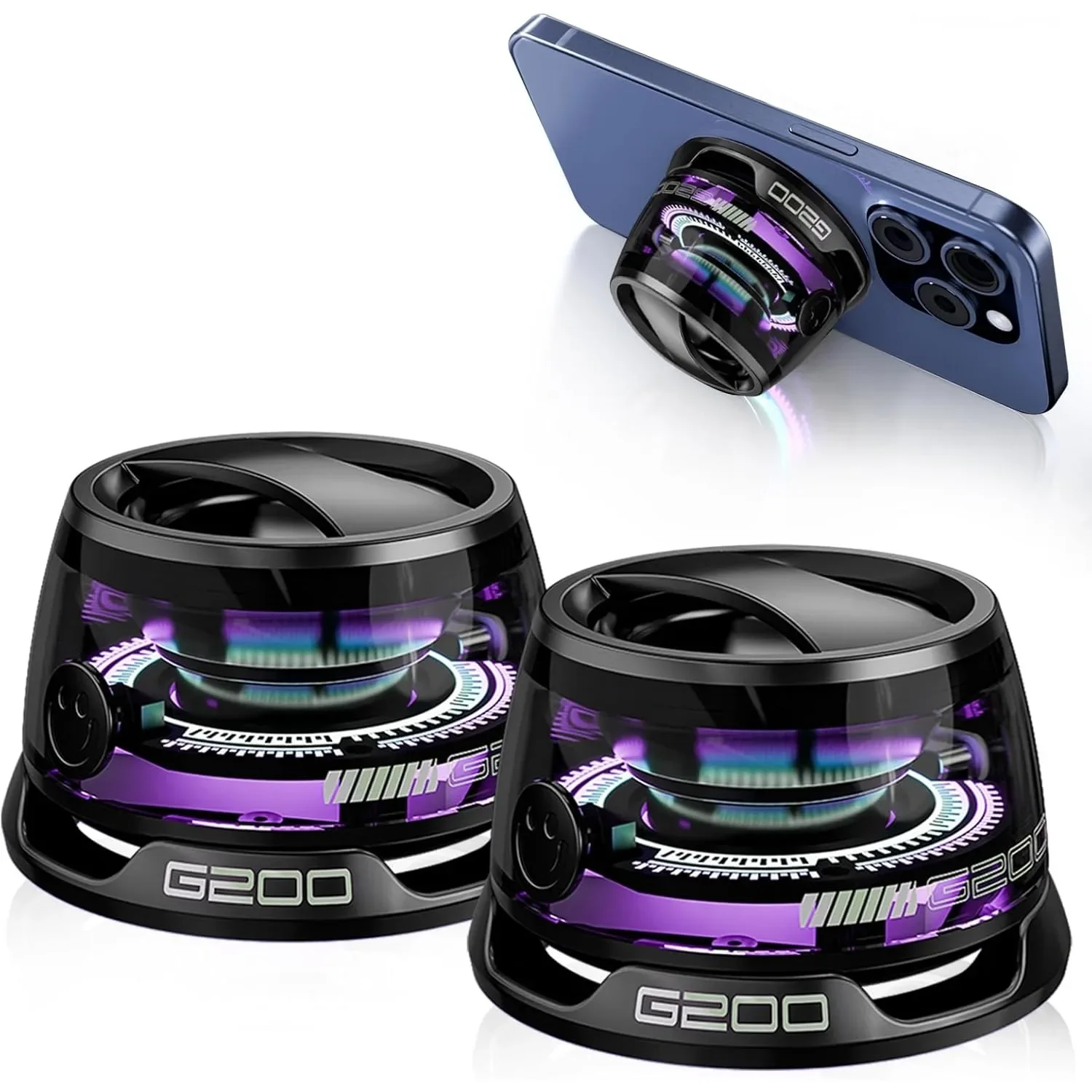 VIKEFON Draagbare Bluetooth-luidspreker HECATE G200 RGB-verlichting Magnetische luidspreker BT5.3 Mini-klankkast 7-uurs afspelen Telefoonhouder - afbeelding 2