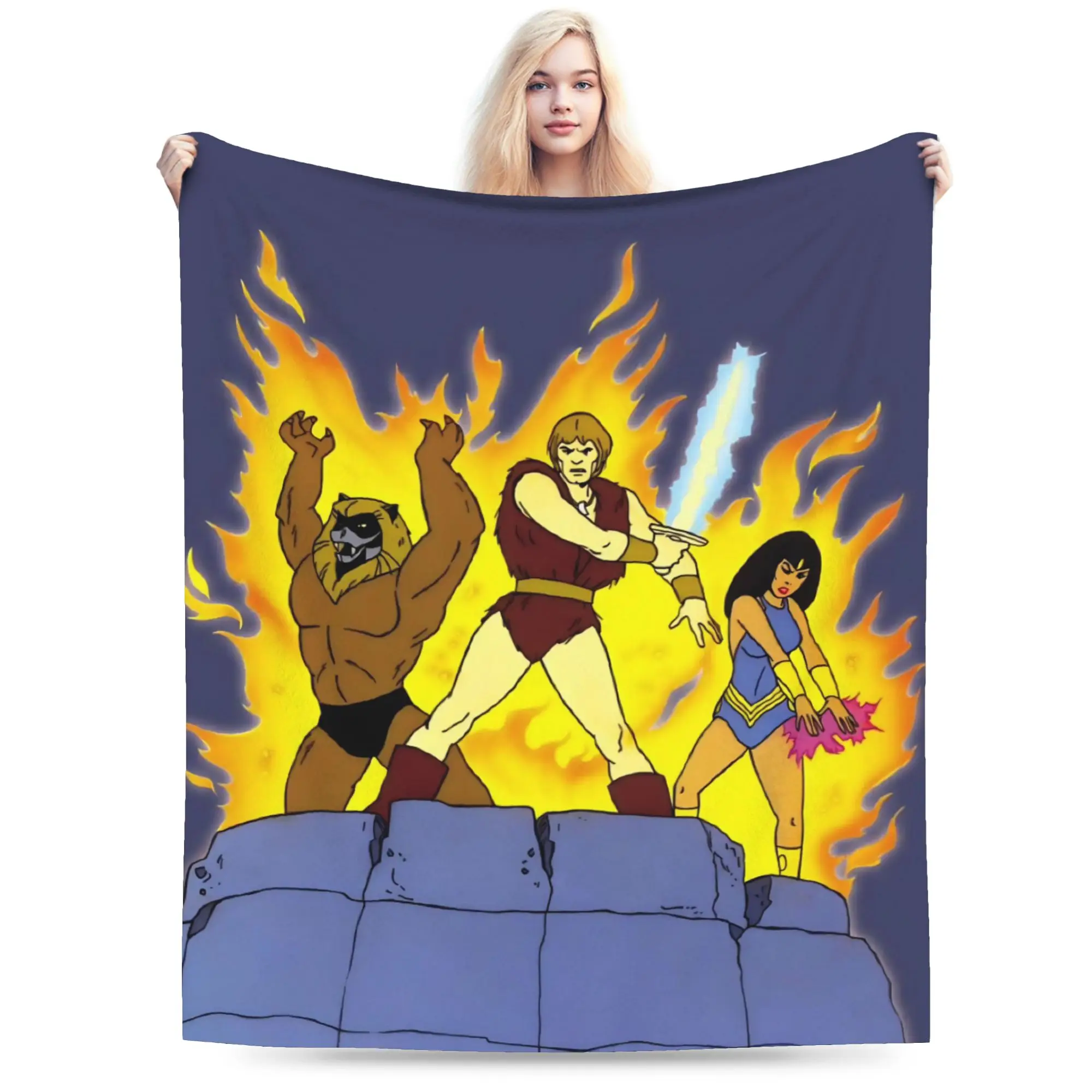 Super Soft Thundarr The Barbarian Throw Blanket Premium Flannel Fleece Lightweight  Bed Blanket Warm Plush Blankets All Season