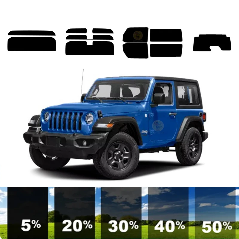 

precut Removable Window Tint Film For Car 100% UVR 5%-70%VLT Heat Insulation Carbon ﻿For JEEP WRANGLER 2 DR SUV 2019-2024