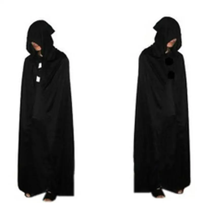New 2026 Medieval Hooded Cloak Wicca Witchcraft Long Robe Cape Halloween Cosplay Costume Party Stage Dress‑Up Outfit Accessory