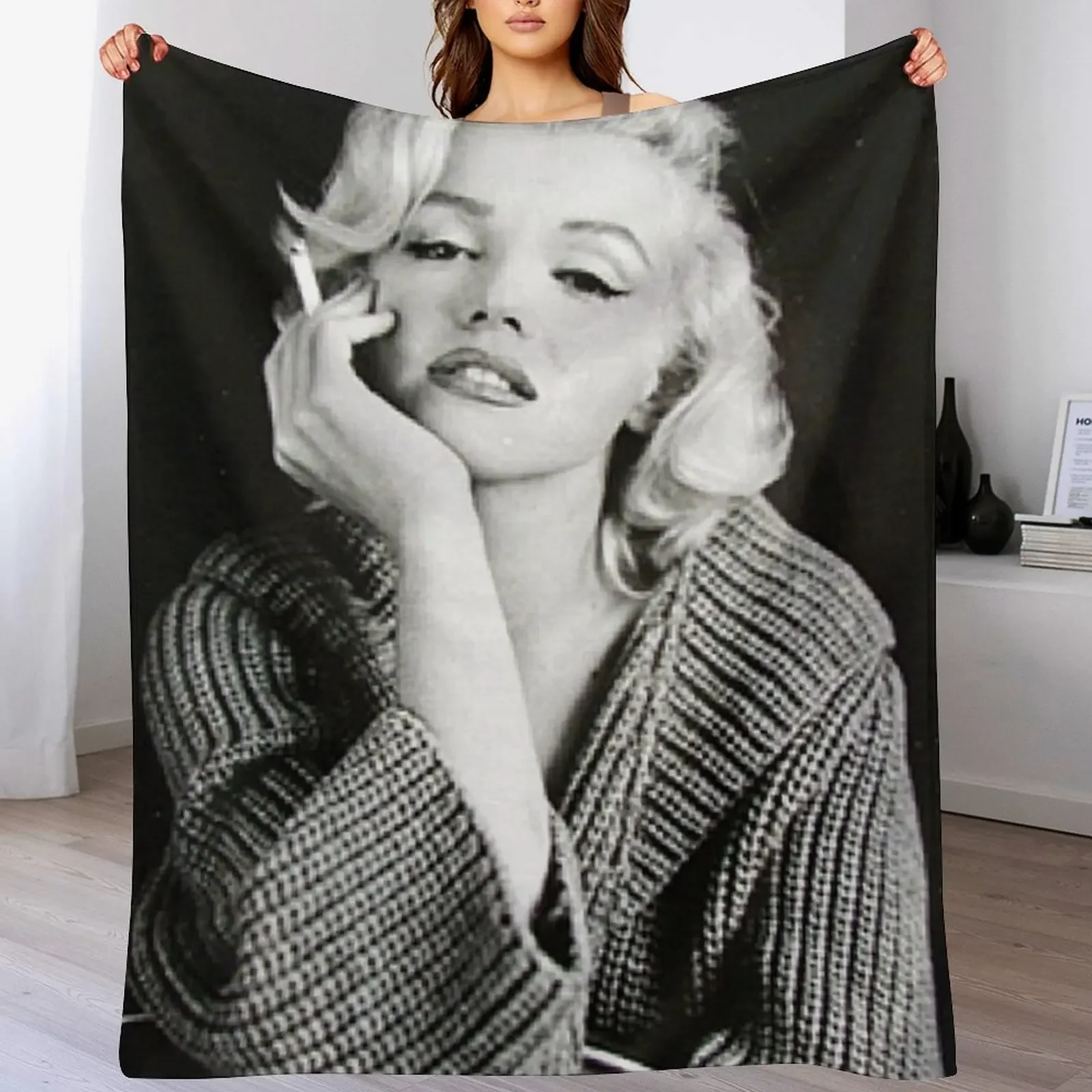 Posing with guitar Throw Blanket Luxury Bed covers valentine gift ideas Blankets