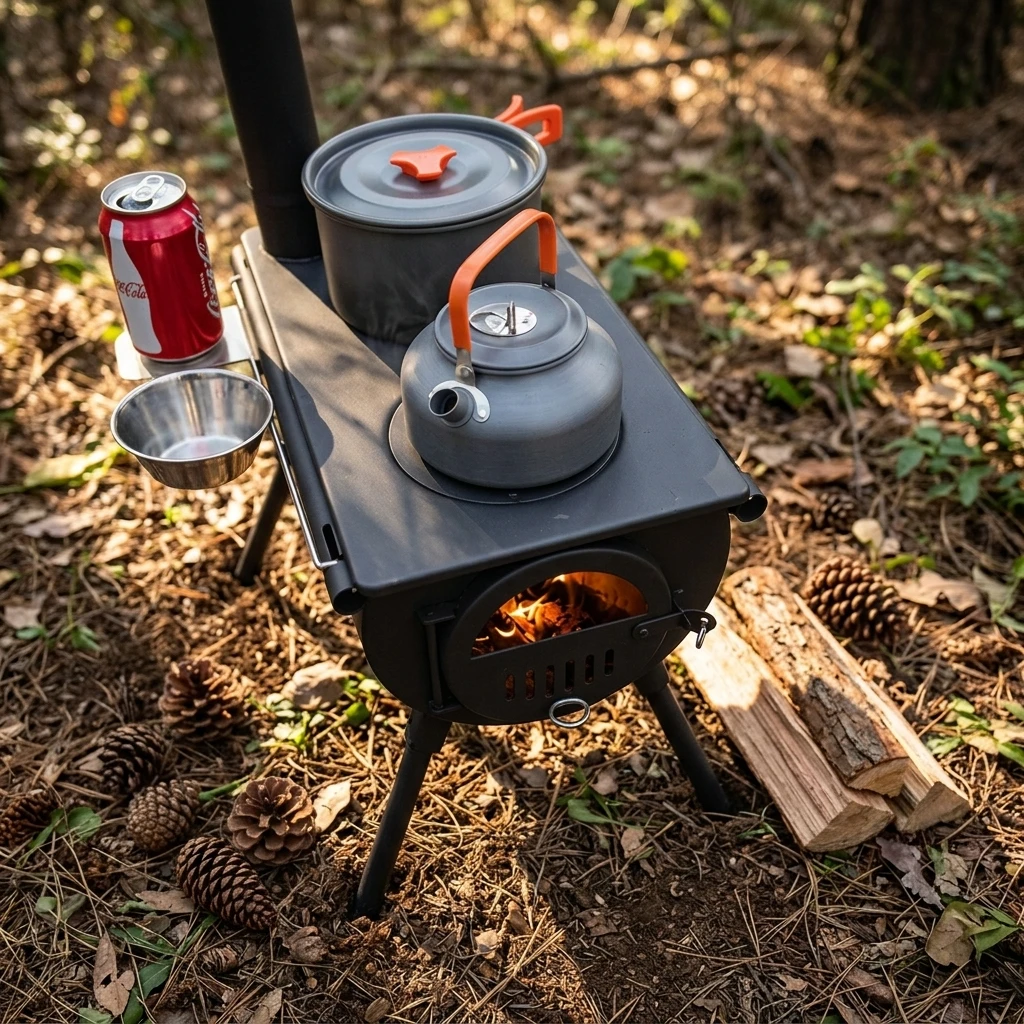 Special Offer Stainless Steel Folding Wood Burning Stove for Camping Travel Hiking Boat Use Tent 3-5 Persons All Seasons