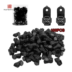 100PCS 6mm Plastic Anti-Theft Locks Red Peg Hook Stop Lock Pegboard Hook Lock Retail Shop Supermarket Black Color