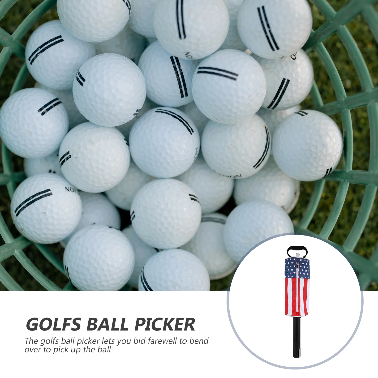 

1Pcs Durable Golf Ball Picker Plastic Detachable Collector Large Capacity Storage Tube Zipper Design Ball Retriever