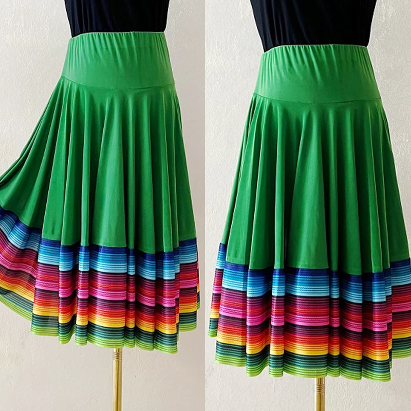 Jupe ort taille haute avec grande balançoire pour danser, Fitn et sport, jupe de danse ethnique tibétaine, Six mètres de Long