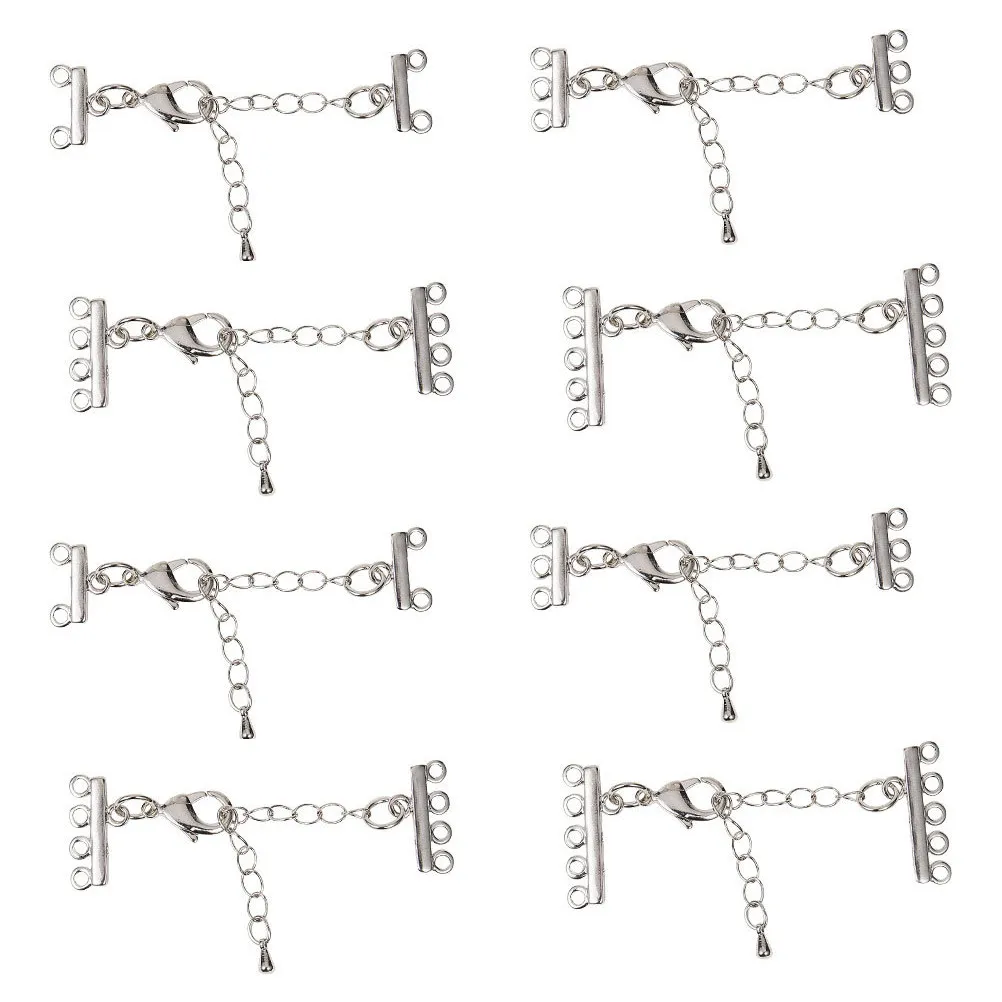 

8Pcs Necklace Extender Chains Stainless Steel Adjustable Bracelet Extension Chains DIY Jewelry Extenders Lobster Clasp Jewelry
