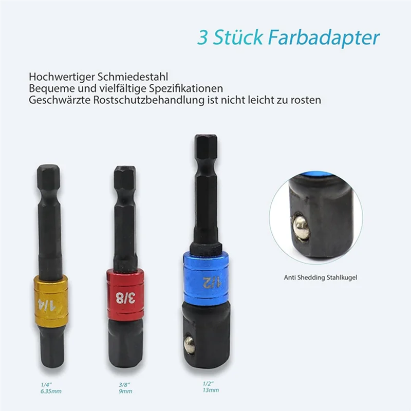 B-Est Flexible Drill Bit Extension Set 8Pcs, Hex Shank 105°Right Angle Drill Bit Attachment Set Universal Socket Adapter