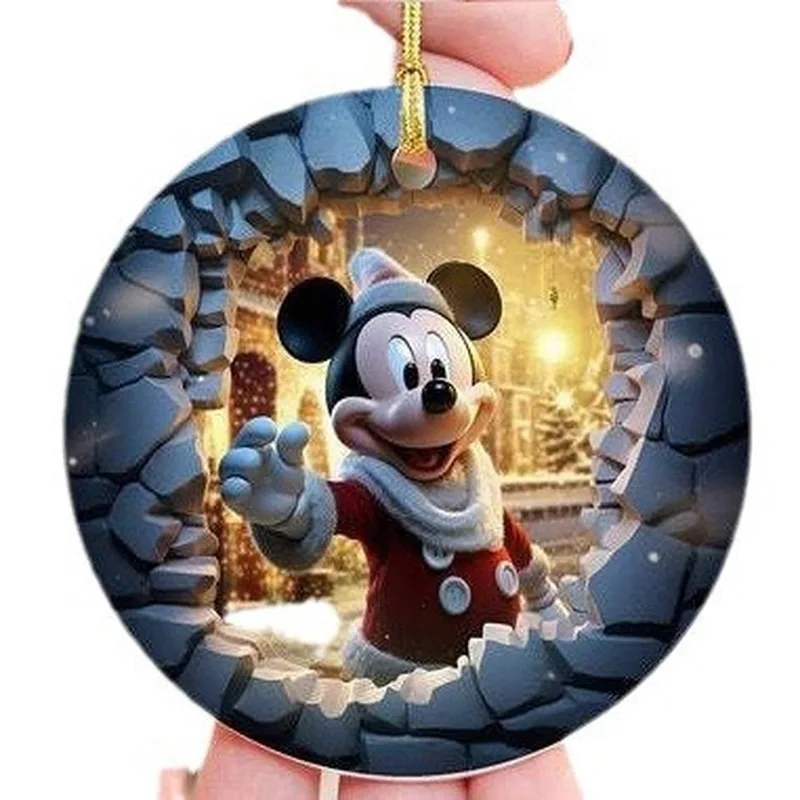 Caliente 2d Disneymickey Minnie Mouse coche decoración de dibujos animados adorno colgante hogar decoración para fiesta de Navidad juguetes regalo de Navidad