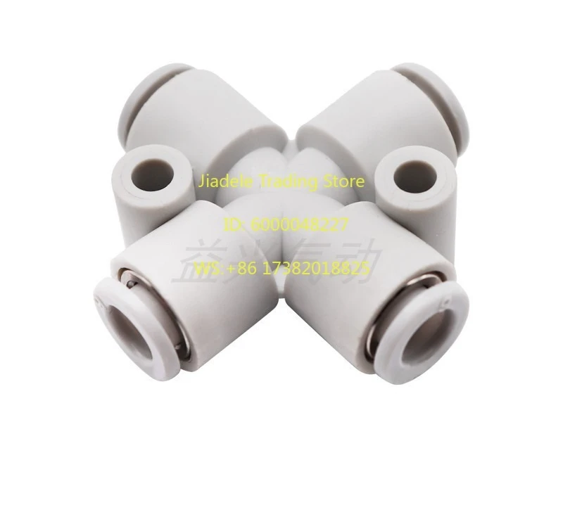 

50pcs Pneumatic quick plug connector with four sides, four holes, cross four way PZA8 6 4 10 12