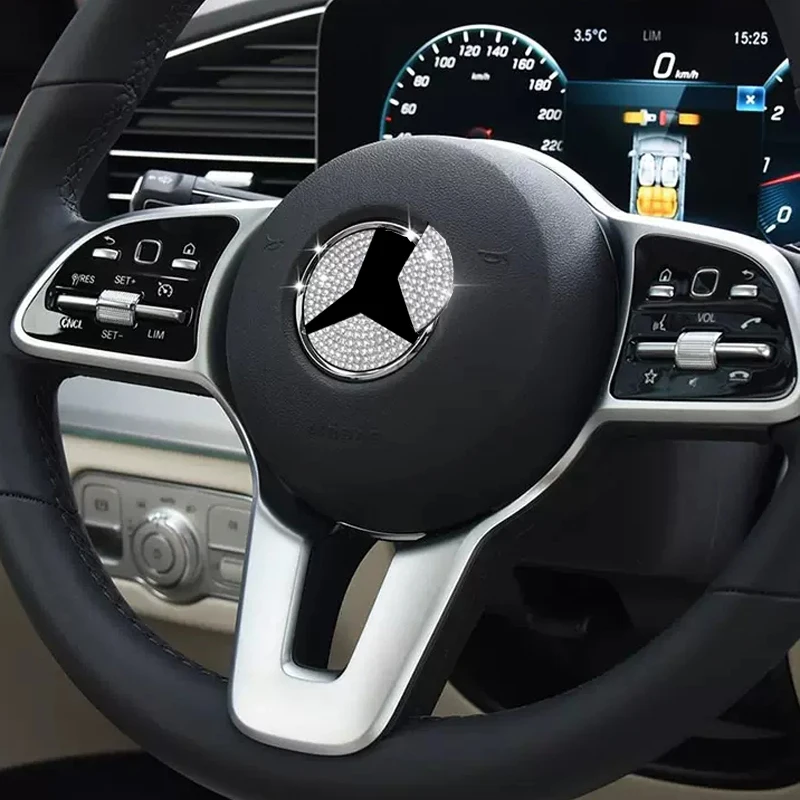 45/50mm Car Steering Wheel Crystal Diamond Bling Sticker For Mercedes Benz A B C E Class GLA CLA GLC GLK GLE Series