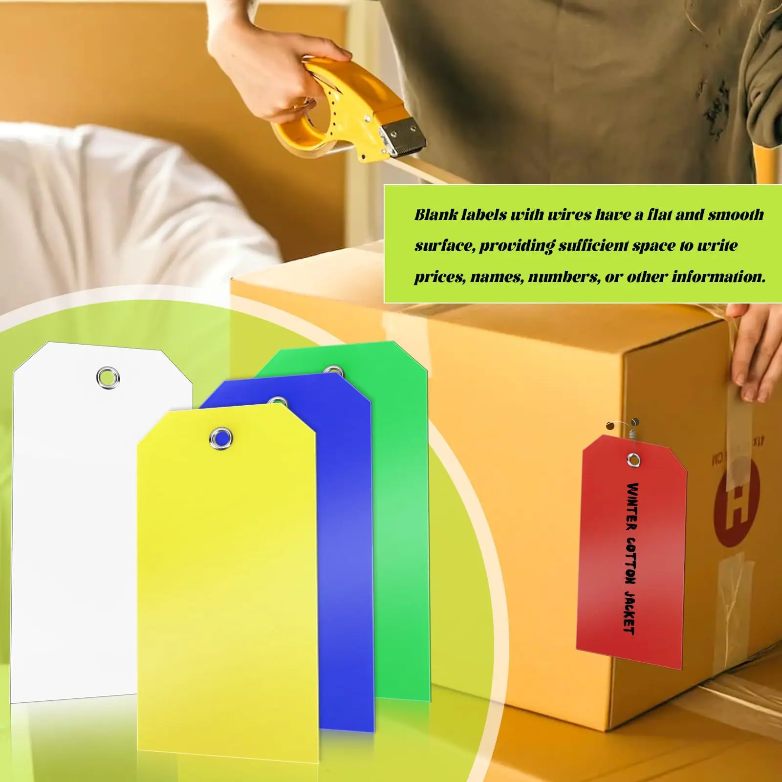 10pcs Plastic Hanging Tags Tear Resistant Iron Wire Blank Label Tags Long-Lasting Identification Tags For Shelf