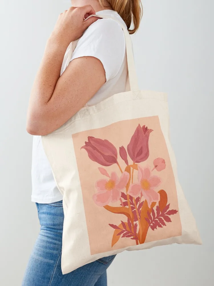 

A bouquet of tulips and anemones Tote Bag women bag shoping bag for beach supermarket folding