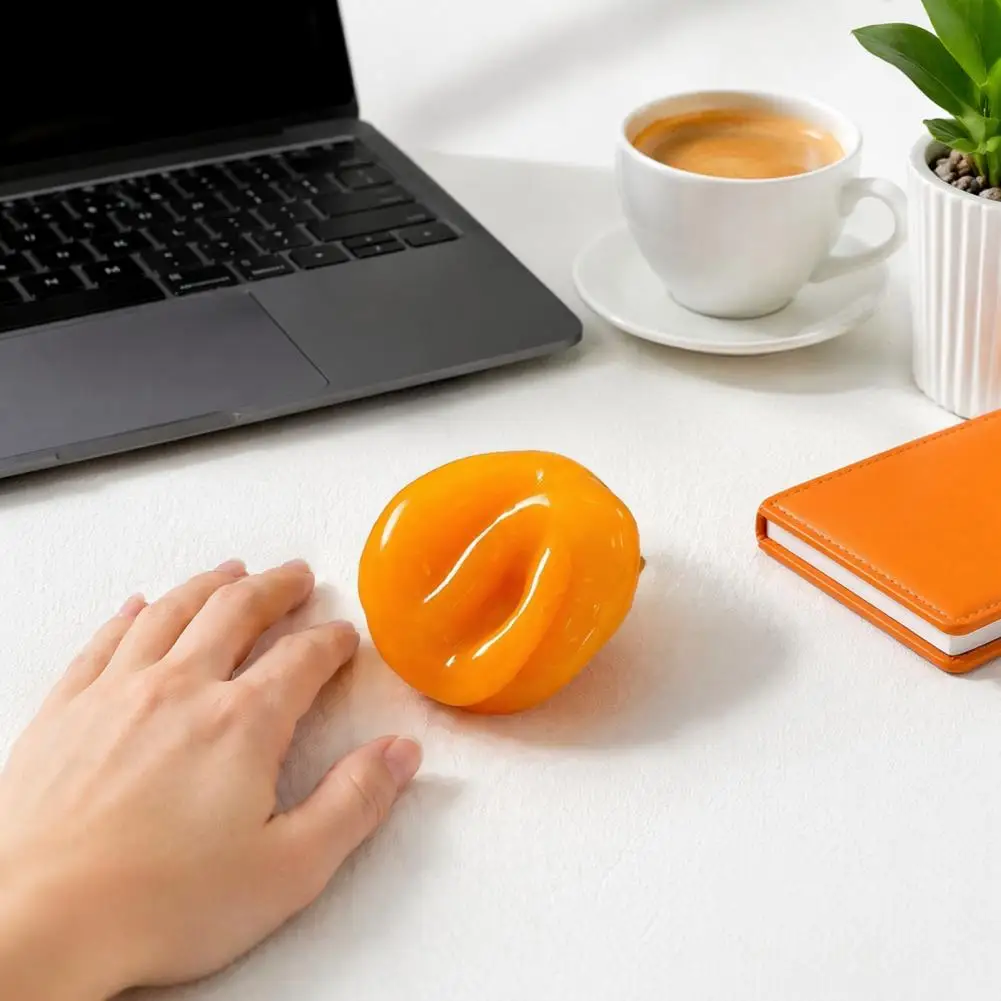 Hand Therapy Fidget Toy Orange Stress Ball Toy Anxiety Relief Fidget Toy Moldable Sensory Ball for Home Office Relaxation