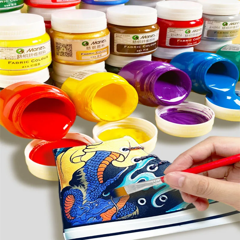 50ML Textile Fiber Pigment Children DIY Graffiti Creation Clothes Shoes Hand-painted Paint Art Painting Supplies