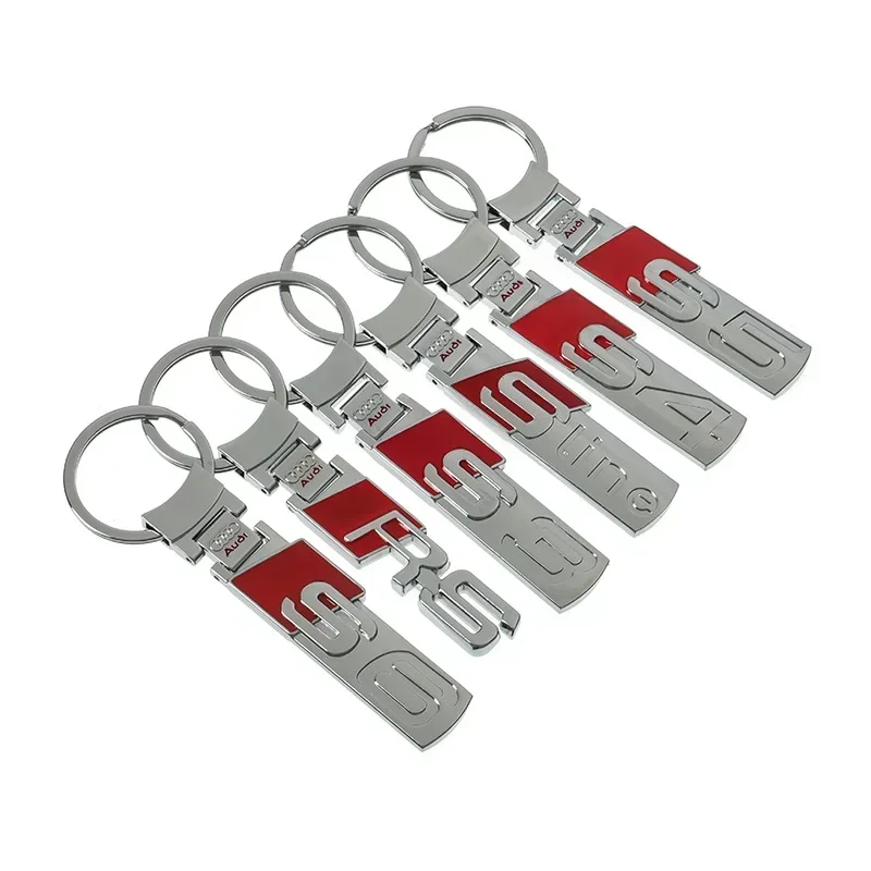 Alloy Car Keyring Holder Keychain Pendant For Audi Sline S3 S4 S5 S6 RS4 RS5 RS3 RS7 RS8 TT A3 A4 A5 A6 A7 A8 Q5 Q7 Accessories