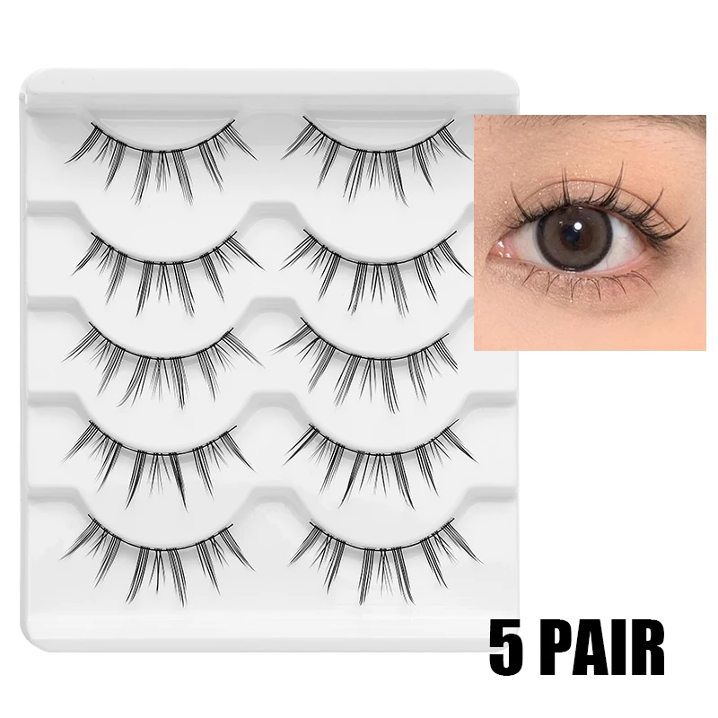 5/7/10 Paar Manga-Wimpern Weiche Natürliche Künstliche Wimpern Lange Fake Anime Wimpern Make-up Handgefertigtes Wimpernverlängerungs-Set – Detail 6