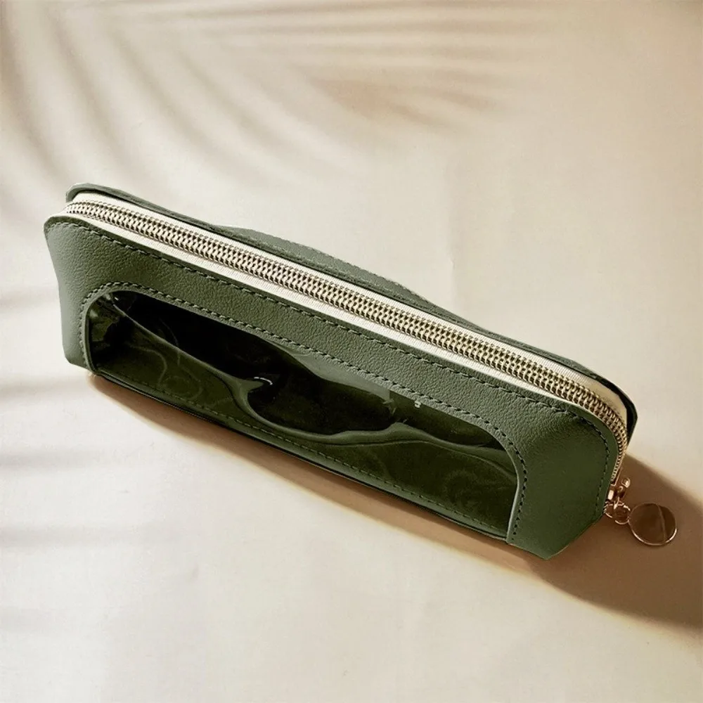 Waterproof Makeup Brush Bag Visible Portable Cosmetic Storage Pouch Transparent Window Lightweight Pencil Case Travel Use