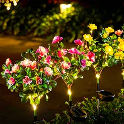 LED Azalea Solar Flowers Lights IP65 Waterproof Outdoor Landscape Light for Lawn Patio Garden Path Decorative Lighting Best Gift
